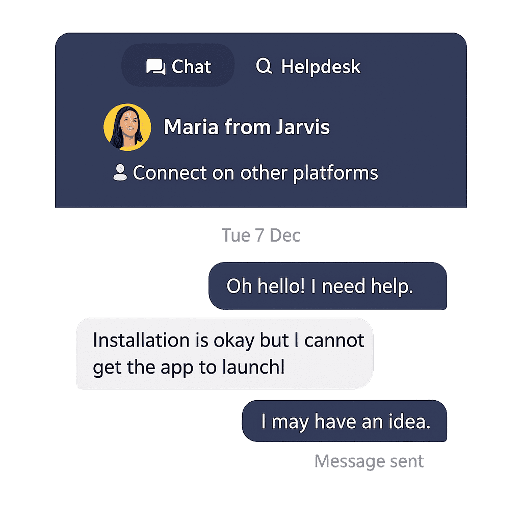 Chat widget interface